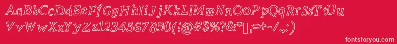 TheNeverlanders Font – Pink Fonts on Red Background