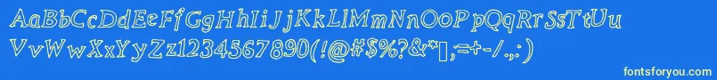 TheNeverlanders Font – Yellow Fonts on Blue Background