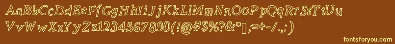 fuente TheNeverlanders – Fuentes Amarillas Sobre Fondo Marrón