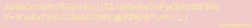 TheNeverlanders Font – Yellow Fonts on Pink Background