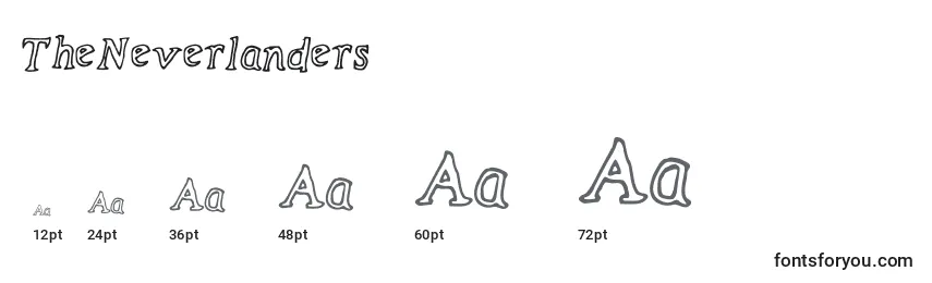 Размеры шрифта TheNeverlanders