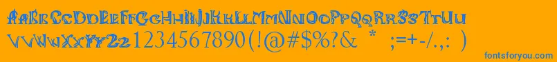 Aniikla Font – Blue Fonts on Orange Background