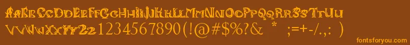 Aniikla Font – Orange Fonts on Brown Background