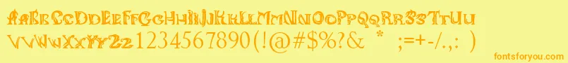 Aniikla Font – Orange Fonts on Yellow Background