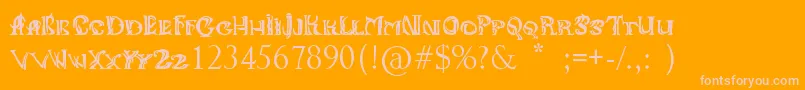 Aniikla Font – Pink Fonts on Orange Background