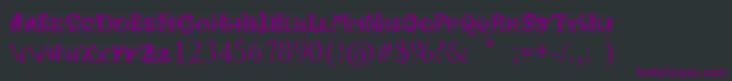Шрифт Aniikla – фиолетовые шрифты на чёрном фоне