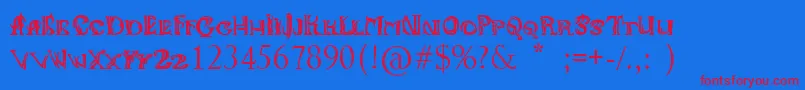 Aniikla Font – Red Fonts on Blue Background