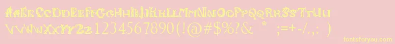 Aniikla Font – Yellow Fonts on Pink Background