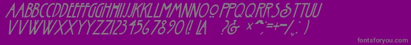 Police NouveauItalic – polices grises sur fond violet