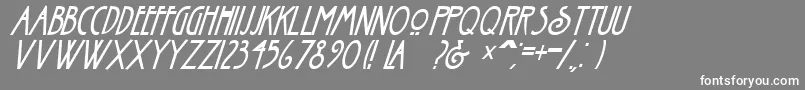 フォントNouveauItalic – 灰色の背景に白い文字