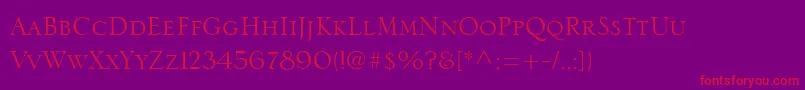 SerlioLh Font – Red Fonts on Purple Background