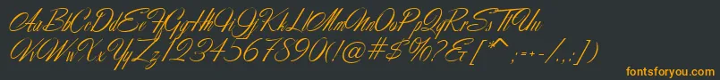 MartinaScriptc Font – Orange Fonts on Black Background
