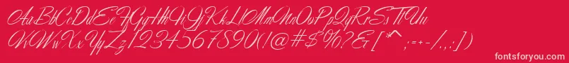 MartinaScriptc Font – Pink Fonts on Red Background