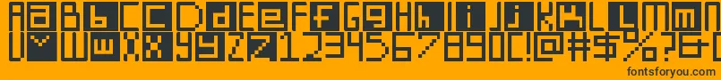 DigitSquare Font – Black Fonts on Orange Background