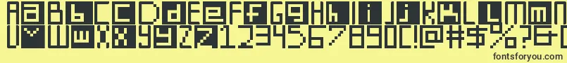 DigitSquare Font – Black Fonts on Yellow Background