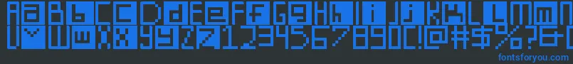 DigitSquare Font – Blue Fonts on Black Background