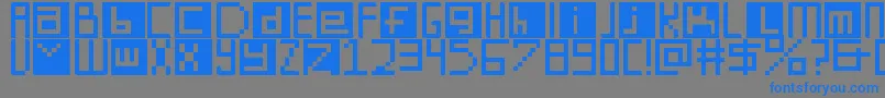 DigitSquare Font – Blue Fonts on Gray Background