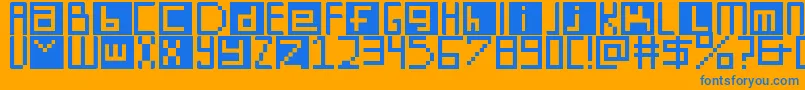 DigitSquare Font – Blue Fonts on Orange Background