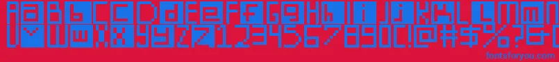 DigitSquare Font – Blue Fonts on Red Background