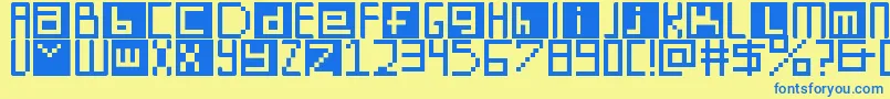 DigitSquare Font – Blue Fonts on Yellow Background