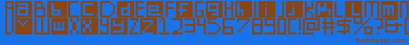 DigitSquare Font – Brown Fonts on Blue Background