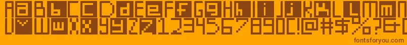 DigitSquare Font – Brown Fonts on Orange Background