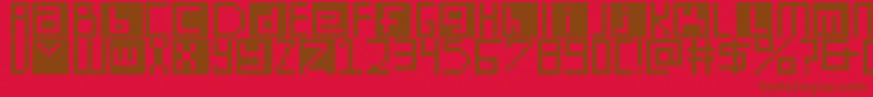 DigitSquare Font – Brown Fonts on Red Background