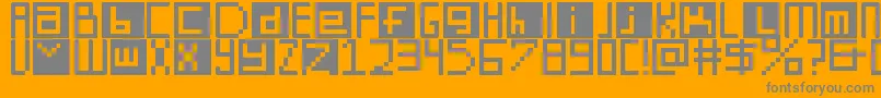 DigitSquare Font – Gray Fonts on Orange Background