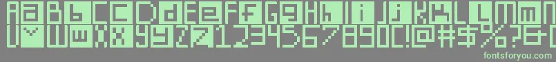 DigitSquare Font – Green Fonts on Gray Background