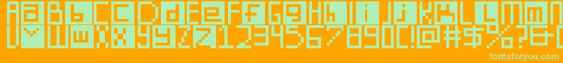 DigitSquare Font – Green Fonts on Orange Background