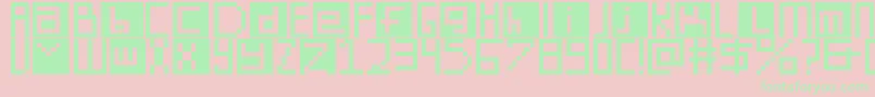 DigitSquare Font – Green Fonts on Pink Background