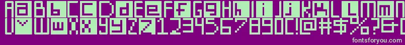 DigitSquare Font – Green Fonts on Purple Background