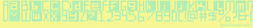 DigitSquare Font – Green Fonts on Yellow Background