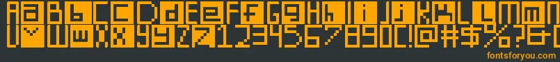 DigitSquare Font – Orange Fonts on Black Background