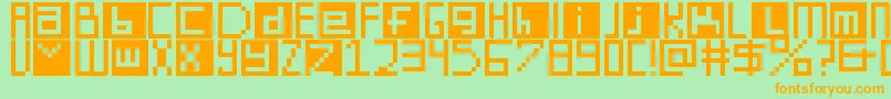 DigitSquare Font – Orange Fonts on Green Background