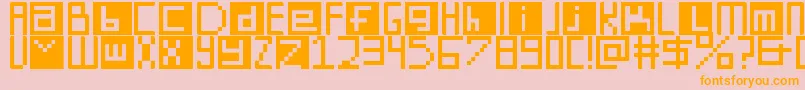 DigitSquare Font – Orange Fonts on Pink Background