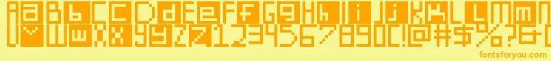 DigitSquare Font – Orange Fonts on Yellow Background
