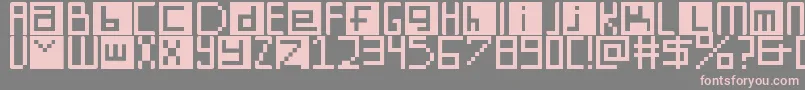 DigitSquare Font – Pink Fonts on Gray Background