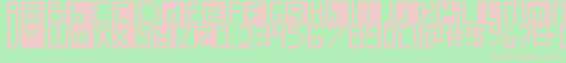 DigitSquare Font – Pink Fonts on Green Background