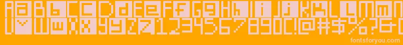 DigitSquare Font – Pink Fonts on Orange Background