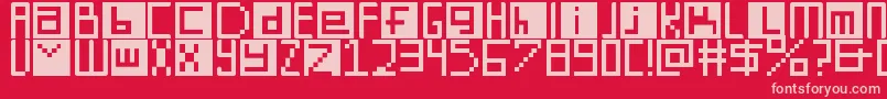 DigitSquare Font – Pink Fonts on Red Background