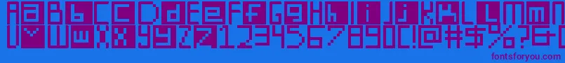 DigitSquare Font – Purple Fonts on Blue Background