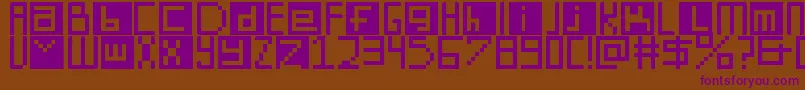 DigitSquare Font – Purple Fonts on Brown Background