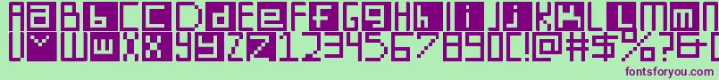 DigitSquare Font – Purple Fonts on Green Background