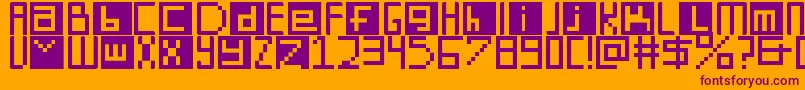 DigitSquare Font – Purple Fonts on Orange Background