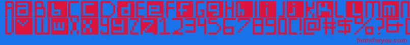 DigitSquare Font – Red Fonts on Blue Background