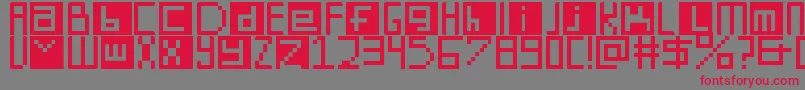 DigitSquare Font – Red Fonts on Gray Background