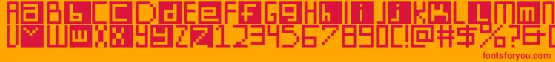DigitSquare Font – Red Fonts on Orange Background