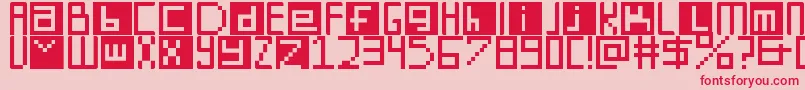 DigitSquare Font – Red Fonts on Pink Background