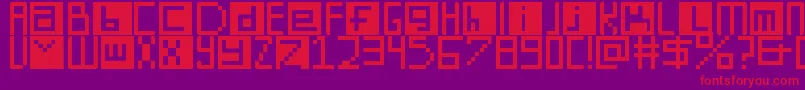 DigitSquare Font – Red Fonts on Purple Background